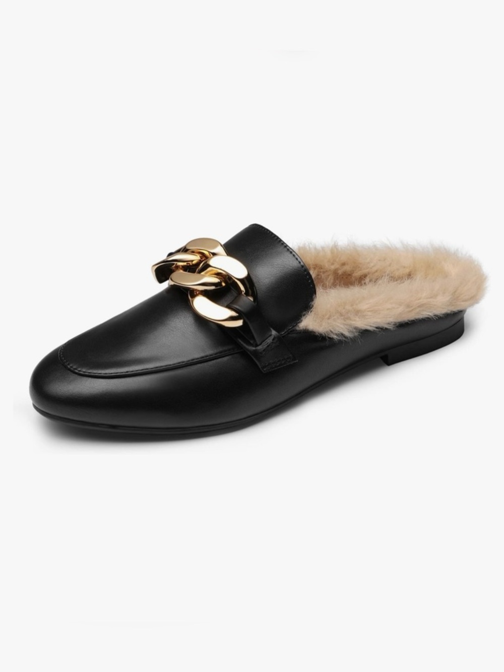 Fur Lined Slip-On Mules Slippers